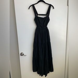 Abercrombie & Fitch black linen midi-dress